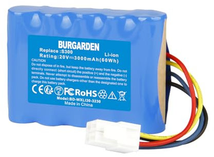 BURGARDEN 20V 3000mAh Akku für Landroid S300, S 390m2, S Basic, S300i, S450i, S500i, S700i, WR100SI, WR102SI, Kompatibel mit Landxcape Mähroboter LX790, LX790i, LX792, LX795, WA3230, WA3231