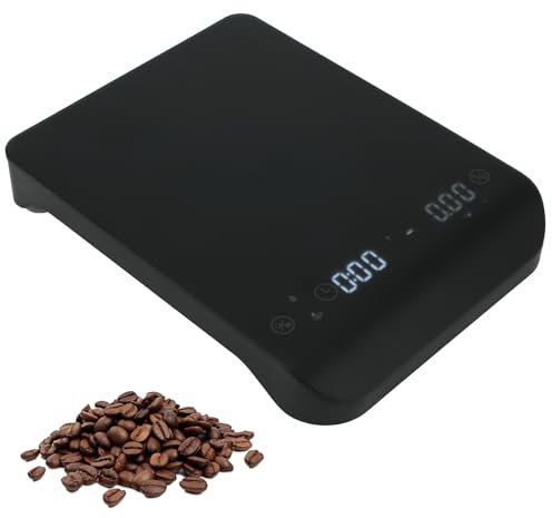 Viitech Elektronische Waage 3kg/0,1g - USB-Stromversorgung Espresso mit Automatische Zeiteinstellung, Multifunktional für den Heimgebrauch in der Küche und im Büro (Schwarz)