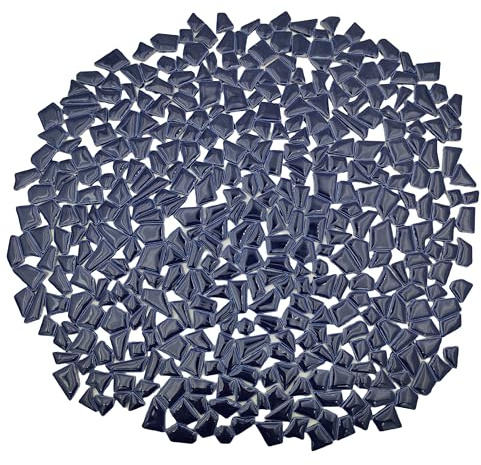 500g Irregular Ceramics Mosaic Tiles, 0.5-2 cm Small Mosaic Pieces Stones for DIY Mosaic Making Craft Hobby Arts Home Wall Decoration (Deep Blue)