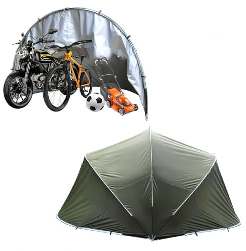 YSMSMZJK Box Biciclette Semisferico Box Biciclette da Esterno con Doppie Porte per 5-7 Biciclette Capannone per Esterno Box per Moto da Esterno