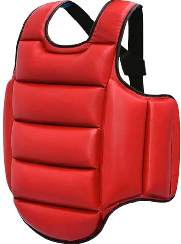 Vobumix Boxing Chest Guard Kickboxing Mma Muay Thai Body Protector Adjustable Strike Shield Martial Arts Upper Belly Ribs Protection Pad