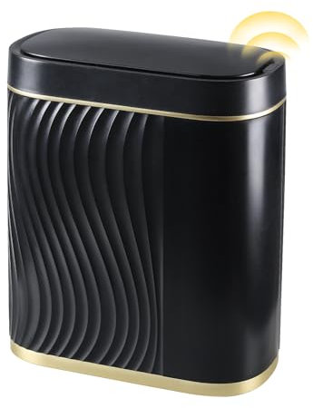 ELPHECO Badezimmer-Mülleimer 0712 (Schwarz/Gold)