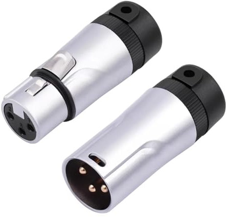 Giuneuow Adattatore per Microfono XLR Compatto/Femmina, Regolabile, Angolo Retto di 90°, Connettore per Saldatura XLR A 3 Pin, estremità XLR A 3 Pin