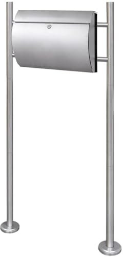 Home & Garden,Furniture-Mailbox on Stand Stainless Steel