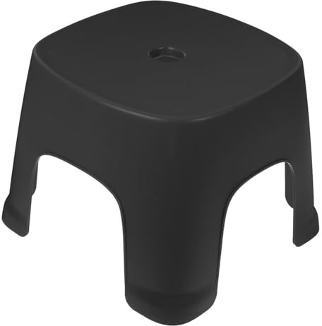 Sgabello per Piedi per Wc, in Pvc Nero, Stabile e Facile da Pulire
