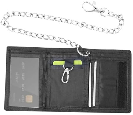 Portefeuille Sport Garçons Fermeture Glissière Trois Volets Compact | Cuir synthétique, léger, compartiments cartes, extérieur, ceinture, cadeau homme pratique, robuste, fin, robust