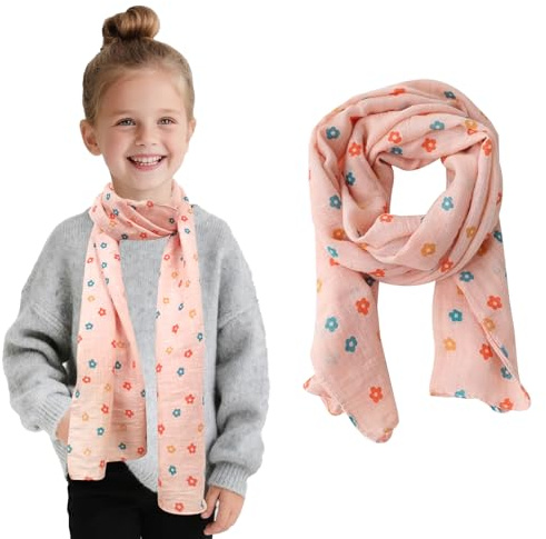 Écharpe Pour Filles, 140cm 3-8 Ans Vieille Écharpe Respirante Légère Pour Filles En Plein Air Protection Solaire Veil Tête Cou Imperméable Écharpes Plus Chaudes Enveloppe échaille-toute Saison