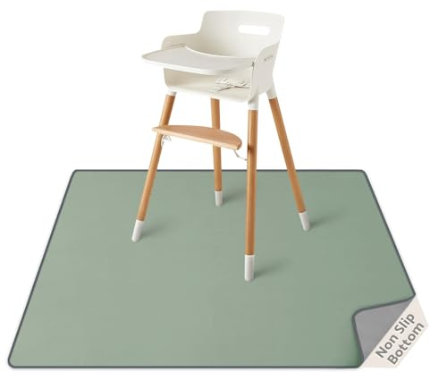 Blissful Diary Tapis sous Chaise Haute Bébé Anti Taches Splat Mat 128x128cm | Tapis Anti-Éclaboussures Essuyable, Imperméable Et Lavable, Antidérapant, Multiusage, Essentiel Repas Bébé
