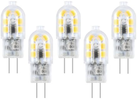 HUIMEIJIA G4 LED Light Bulb 12V-24V AC/DC 2W Equivalent 20W 200 LM 360°Beam Angle JC T3 Halogen Bulb Replacement Landscape Bulbs Bi-Pin Base for Range Hood Lawn Camper (3000k Warm White)