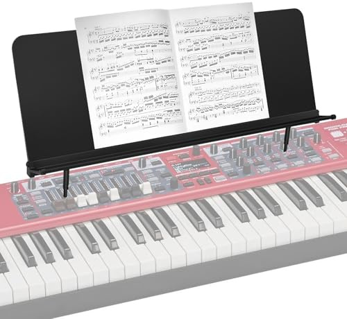 FormiPow Sheet Music Stand for Nord Keyboards, Compatible with Nord Grand 1/2, Stage 2/3/4 (73/76/88/Compact), Piano 2/3/4/5, Electro 6, C2/C2D, Quiet & Secure Clip-On Design, 27.5″ x 10.5″