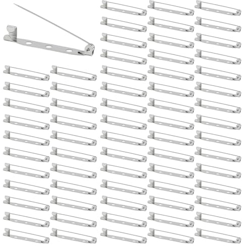 Spille da Balia, 200 Pezzi, Spille da Balia, Spillette 30 mm per Gioielli e Artigianato, Spille in Argento con 2 fori, Spillette di Chiusura, Bavero