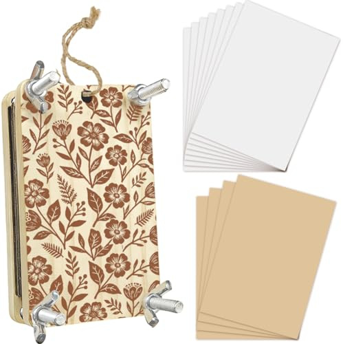 PRESSINART Wood Flower Press Kit 2.5 x 3.9 Inch 4 Layers Mini Flower Press Rectangle Pocket Pressing Boards Tools Crafting Kits Spring Summer DIY Bouquet Leaf Preservation Arts for Bookmark Frame