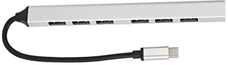 Qudinip USB C 3.0 Hub 7 Portar Aluminiumlegering Snabb Dataöverföring Hub Expander för Bärbara Datorer och Bärbara Datorer