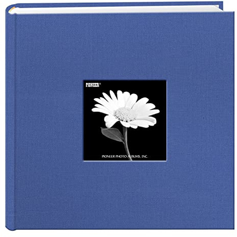 Fabric Frame Cover Photo Album 200 Pockets Hold 4x6 Photos, Sky Blue