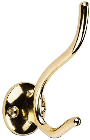 SO-TECH® Kleiderhaken Garderobenhaken Alice Messingoptik poliert Mantelhaken Huthaken
