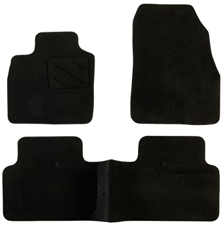 DBS - Tapis de Sol Voiture - sur Mesure - Adapté à Votre Renault Scenic 2 (06/2003-03/2009) Antidérapant : Clips de Fixation et Autogrip - 3 pièces : Protection du Pont arrière - Moquette