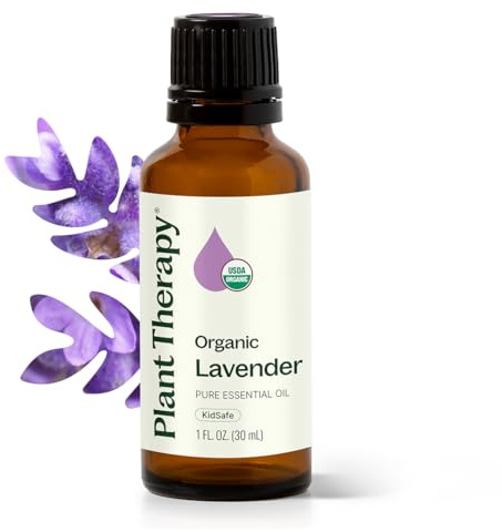 Plant Therapy Organic Lavender Essential Oil 100% Pure, USDA Certified Organic, Undiluted, Natural Aromatherapy for Diffusion & Topical Use, For Skin, Hair, Relaxation, Premium Therapeutic Grade 30 mL