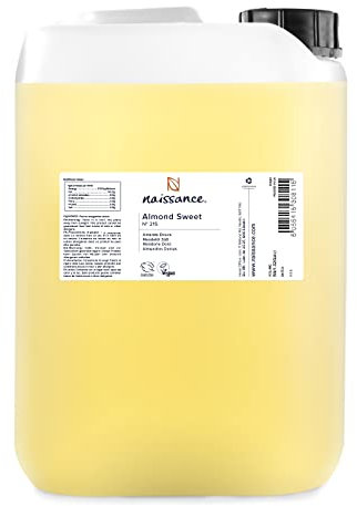 Naissance Aceite De Almendras Dulces Prensado en Frio (No 215) 5L - Hidratante y Emoliente Cuidado Cara, Pelo, Uñas, Cuerpo, Piel – Para Masaje Corporal, Jabones, Estrías