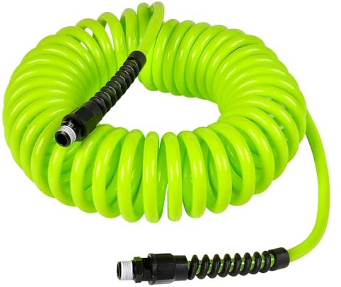 Flexzilla Polyurethane Recoil Air Hose, 1/4 in. x 20 ft., ZillaGreen - LP1420AFZ