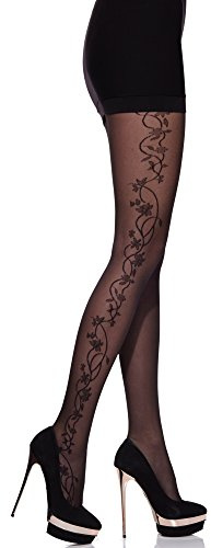 Merry Style Medias Finas Pantys con Estampado Lencería Sexy Mujer MS 284 20 DEN (Negro-7, L)