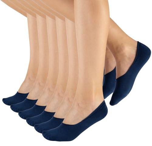 CALZITALY 6/12 Paar Füsslinge Unisex aus Baumwolle, Unsichtbare Sneakersocken für Mann und Frau, Made in Italy (39-42, 6 Paar - Blau)