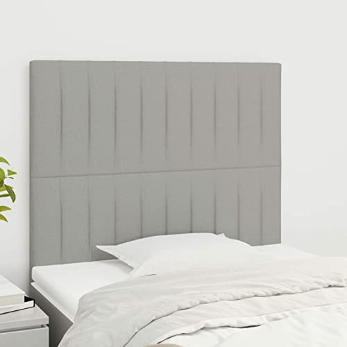 MOONAIRY Kopfteile 2 STK Bettrückwand, Bettkopfteil Bezug, Bett Kopfteil, Headboard Cover, Bett Rückwand, Hellgrau 100x5x78/88 cm Stoff