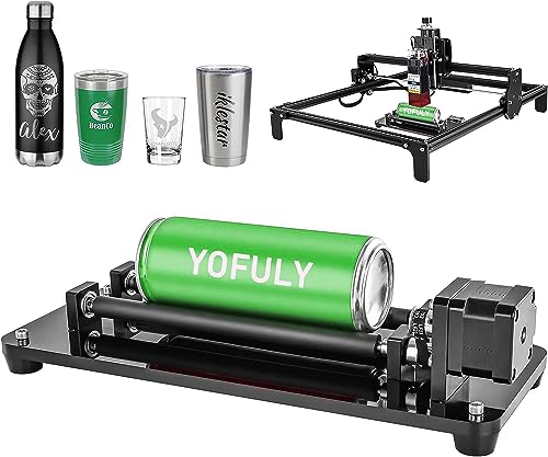 YOFULY Laser Axe Y Rouleau rotatif à 360° pour objets cylindriques Pour machines de gravure laser CNC, imprimante 3D