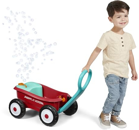 Correpasillos Radio Flyer Bubble Buddy, máquina de Burbujas para niños, correpasillos Rojo para bebé con Ruedas para niños de 1 a 4 años