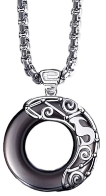 ALTCIRNMD 12 Collana Con Segno Zodiacale Costellazione Per Uomo, Collana Con Ciondolo Ossidiana In Rilievo Costellazione Cava Ciondolo Con Segno Zodiacale Gioielli Oroscopo, Capricorno