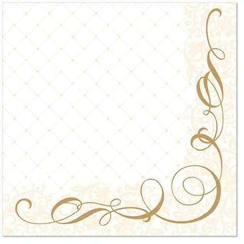 PAPSTAR 50 Servietten ROYAL Collection 1/4-Falz 40 cm x 40 cm Gold Megan