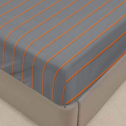 Surwin Spannbettlaken 80x200 Spannbetttücher mit Dunkelgrau Druck, Elastisch Bettlaken Weiche Spannbetttuch Mikrofaser Spannleintuch, 30cm Steghöhe