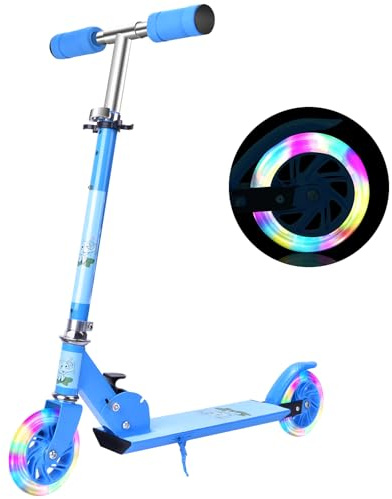 Herefun Scooter Roller Kinder, Roller für Kinder, Roller mit LED Light Up PU-Rädern, Höhenverstellbare mit KickStänder Kugellager ABEC 7, Kinderscooter für Kinder Jungen Mädchen ab 3-16 Jahre