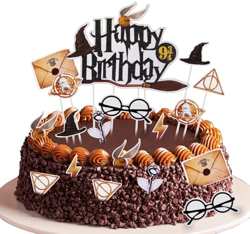 Hmfmdy Magical - Decorazione per torte, 33 pezzi, con glitter, decorazione per cupcake, decorazione magica, per compleanno, compleanno per bambini, decorazione magica, per ragazze e ragazzi