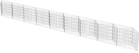 Gabbione da parete in acciaio zincato, 630 x 30 x 50 cm, facile da montare, elevata capacità di carico, antiruggine e resistente alle intemperie, aiuola rialzata con fioriera a gabbione, forte muro di