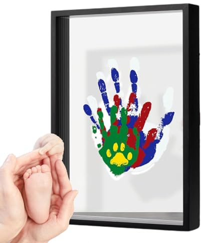 Baby Handprint Kit, Hand Print Mold Kit - Handprint Craft Keepsake,Transparent fotoram Hängbar hemdeskrivning för årsdagar