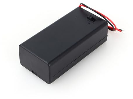 9V batterilhållare fodral, 68 x 33 x 21 mm Hållbar plastbatterilagringslåda med onoff switch tråd extern kraftkälla för elektronikprojekt hobbyist inkluderar