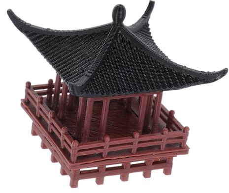 BAZEITFLOW Padiglione Cinese Miniatura in Plastica per Bonsai e Micro Paesaggi Desktop Dettagliato e Versatile per Decorazione ed Esterni