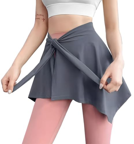 VPbao Butt Cover up for Leggings Ballet Wrap Skirt Yoga Skort Hip Scarf | Irregular Tie Athletic Skirt Overlay, Casual Tie Waist Hip Cover For Leggings Workout Dance Sport Running, One Piece
