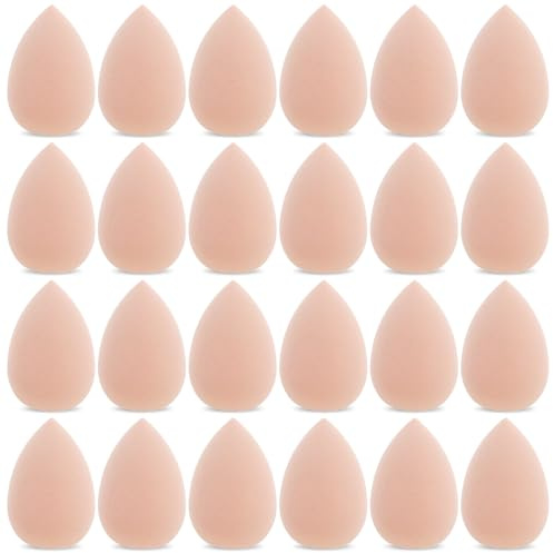 Gjinxi 24 esponjas pequeñas de maquillaje para maquillaje, esponjas pequeñas para base de maquillaje en polvo, crema, retoques cosméticos (color piel)