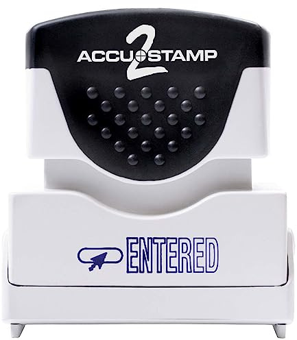 ACCUSTAMP2 035544 Pre-Inked Shutter Stamp Entered, Red/Blue Ink, 1 Count