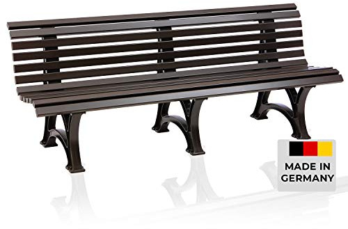 Blome Sitzbank Borkum – Gartenbank für Garten, Balkon, Terrasse, Parkbank in braun, 4-Sitzer, Made in Germany