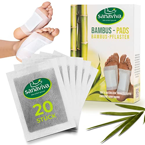 Sanaviva® Cerotti in bambù [20 pezzi] cerotti con tormalina e aceto di bambù, piedini in bambù
