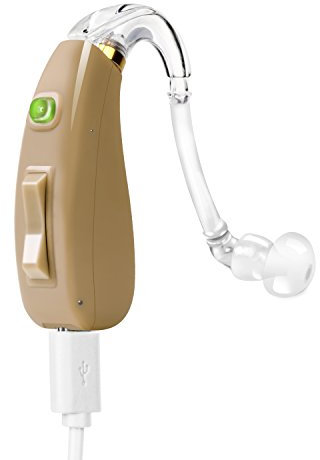 Banglijian Ziv-201 Hearing Aid Rechargeable for Seniors Small BTE (1 Unit)