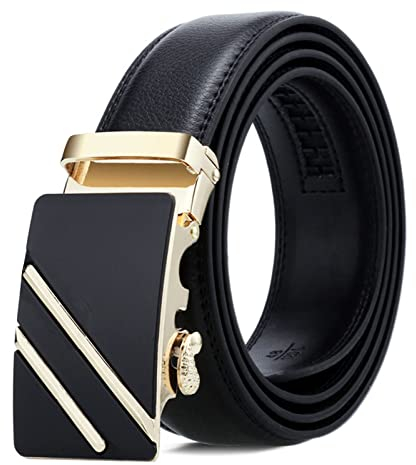 Cintura da uomo, in vera pelle, con fibbia automatica, Jinshuanggang, 2