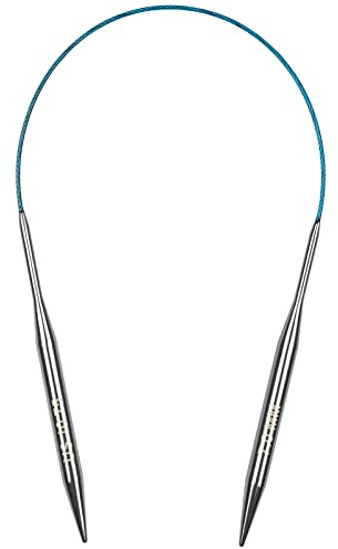 Coopay Ferri circolari da 5,0 mm e 40 cm, ferri circolari in acciaio con cavo flessibile, ferri da maglia circolari fissi in metallo per calze. Piccoli progetti