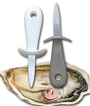 capestore Apri Ostriche Smile, Set da 2 pz 15x5 cm, Lama in Acciaio Inossidabile 6 cm, Manico in Polipropilene, Idea Regalo - 2 pz.