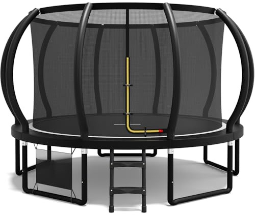 Flamaker Cama Elástica para Niños, Trampolín Exterior Jardín con Funda de Seguridad, Estructura Marco Estable Anticorrosión, Ø 228/305/366/427 cm, Capacidad 150 kg