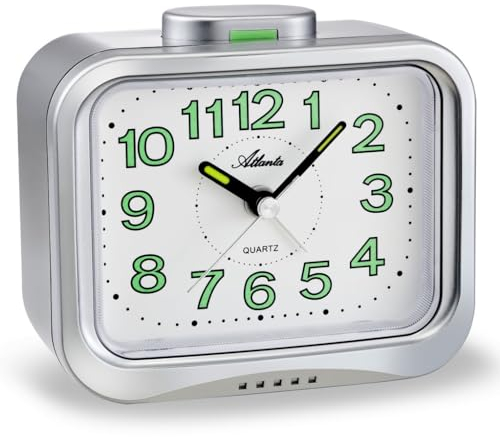 Atlanta Glockenwecker laut Klingelton Analog Quarz Silber - 1940/19