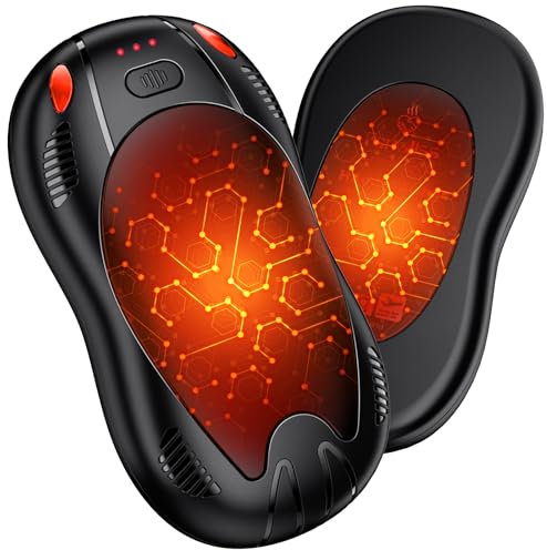 FANDLISS Handwärmer Elektrisch,Taschenwärme mit 10000mAh, Zweiseitige Heizung,Magnetische 2er-Pack,USB Taschenwärmer Wiederverwendbar mit 3 Wärmestufen,Winter Geschenke für Outdoor Camping Sportarten