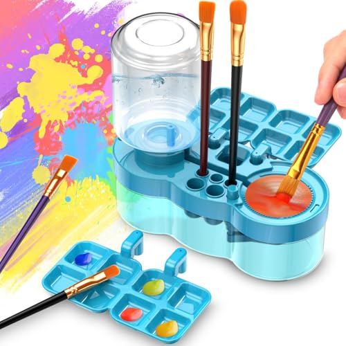 Limpiador de cepillos, cepillo limpiador para acrílico y pintura a base de agua (azul transparente)